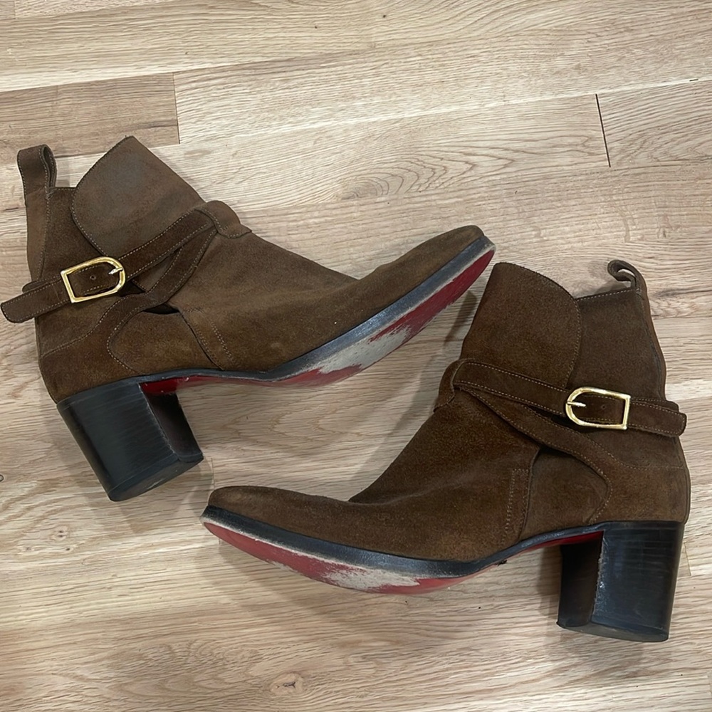 Christian Louboutin Men’s Boot, Brown Suede Size 43